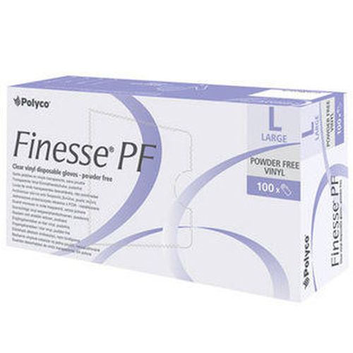 Polyco Finesse Powder-Free Clear Vinyl Disposable Gloves