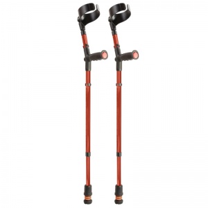 Flexyfoot Standard Red Soft Grip Handle Closed Cuff Crutches (Pair)