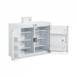 Bristol Maid 1000 x 300 x 600mm Double-Door Drug and Medicine Cabinet with 6 Narrow Shelves, 6 Door Shelves and Light