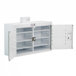 Bristol Maid 1000 x 300 x 600mm Double-Door Drug and Medicine Cabinet with 6 Full Shelves, 58 NOMAD Capacity, Light and Dual Locking Doors