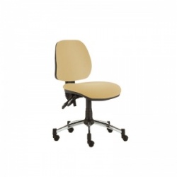 Sunflower Medical Beige Mid-Back Twin-Lever Vinyl Consultation Chair with Chrome Base
