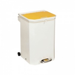 Sunflower Medical 50 Litre Clinical Hospital Waste Bin with Yellow Lid for Incineration