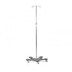 Bristol Maid Two-Hook Stainless Steel IV Stand (Green Cap)