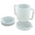 Clear Drinking Mug with Handle and Two Spouted Lids (250ml)