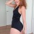 Vanilla Blush Miss Monroe Women's Ostomy Swimsuit with Halter Neck (Black)
