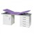 Sunflower Medical Lilac Three-Section Specialist Treatment Couch with Cupboard and Six Drawers