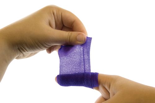 The EasiPlaster is simple to use, adhering to itself only and not to skin or hair