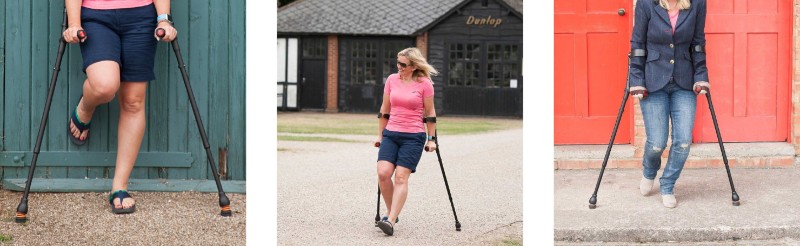 Flexyfoot Standard Soft-Grip Handle Closed-Cuff Crutches in Action