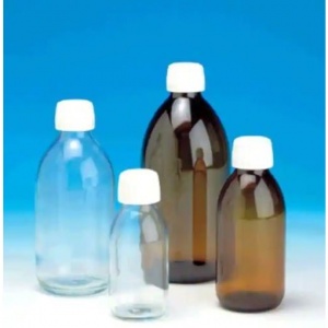 Fisherbrand 300ml Reusable Glass Bottles with Caps (Pack of 20)