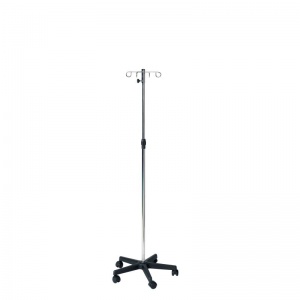 Sunflower Medical Chromed Steel IV Stand with Plastic Base (4 Hooks)