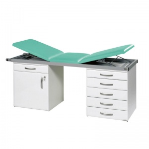 Sunflower Medical Mint Three-Section Specialist Treatment Couch with Cupboard and Six Drawers