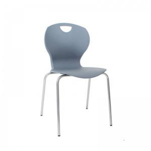 Bristol Maid Four-Leg Plastic Waiting Room Chair (Slate Grey)