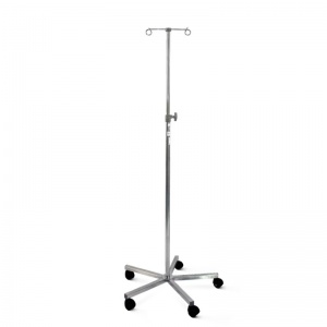 Bristol Maid Stainless-Steel Medical Drip Stand (Two Hooks)