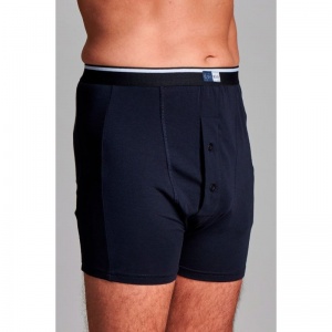 CUI Men's Navy Fitted Trunks Ostomy Underwear with Twin Pocket
