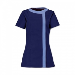 Alexandra Workwear Women's Asymmetric Round Neck Contrast Tunic