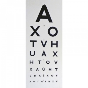 Sussex Vision Reversible AOX Snellen Eye Test (6-Metre Acuity Test)