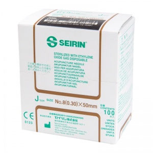 SEIRIN J-Type Acupuncture Needles with Guide Tube 0.30 x 50mm (Pack of 100)