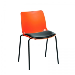 Sunflower Medical Orange Neptune Visitor Chair with Black Vinyl