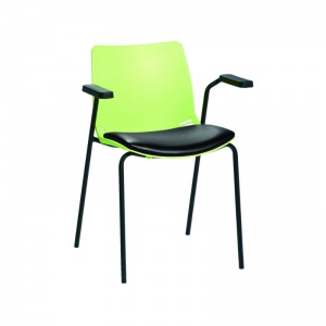 Sunflower Medical Green Neptune Visitor Chair with Black Vinyl and Arms