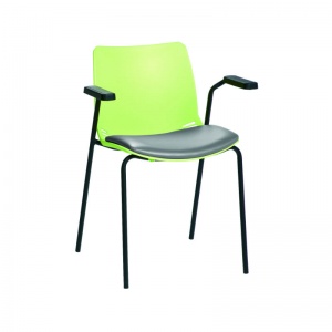 Sunflower Medical Green Neptune Visitor Chair with Grey Vinyl and Arms