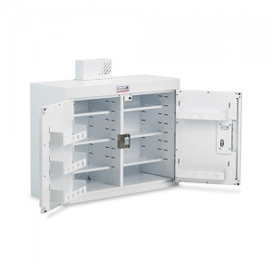 Bristol Maid 1000 x 300 x 900mm Double-Door Drug and Medicine Cabinet with 8 Narrow Shelves, 8 Door Shelves and Dual Locking Doors