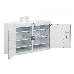 Bristol Maid 1000 x 300 x 600mm Double-Door Drug and Medicine Cabinet with 6 Full Shelves, 58 NOMAD Capacity and Light