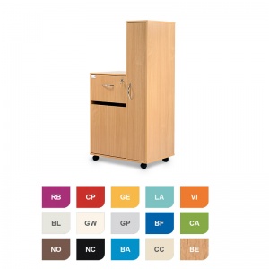 Bristol Maid Beech Bedside Cabinet with Right-Hand Wardrobe (Cupboard and Lockable Flap)