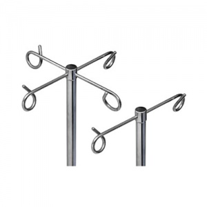 Bristol Maid CE-Marked Two-Hook Stainless Steel Infusion Pole for Drip Stands