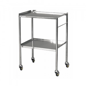 Bristol Maid Medium Stainless Steel Dressing and Instrument Trolley with Two Upturned Shelves