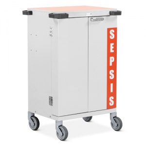 Bristol Maid Double-Door Sepsis Trolley with Six Drawers and Bolt Lock