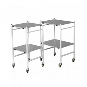 Bristol Maid Medium Mild Steel Dressing and Instrument Trolley with Two Flat Shelves