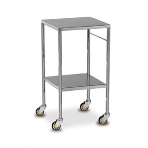 Bristol Maid Medium Stainless Steel Dressing and Instrument Trolley with Two Downturned Shelves