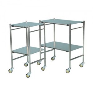Bristol Maid Medium Stainless Steel Dressing and Instrument Trolley with Two Reversible Shelves