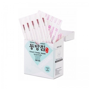 DONGBANG Spring Handle Acupuncture Needles with Tube (Pack of 100)