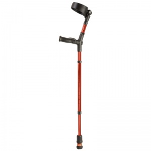 Flexyfoot Red Comfort Grip Double Adjustable Crutch (Left Handed)