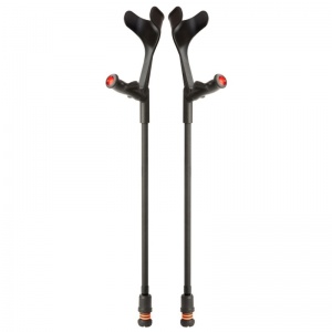 Flexyfoot Black Comfort Grip Open Cuff Crutches (Pair)