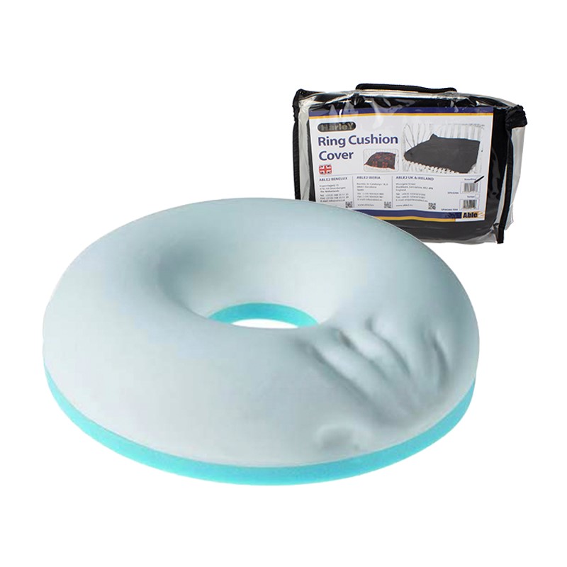 Harley Designer Memory Foam Ring Cushion and Black Cover