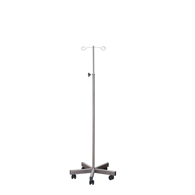 Sunflower Medical Weighted Stainless Steel IV Stand with Two Chrome