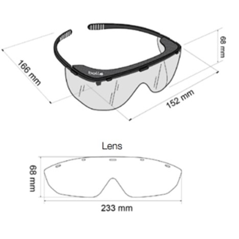 Size Chart for the Dimensions of NINKA Eye Shield