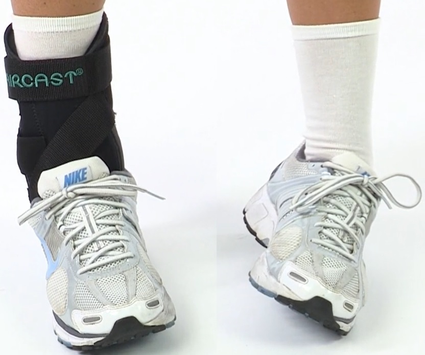 An ankle prone to rolling with an AirSport Brace vs without How does the AirSport prevent your ankle rolling over?