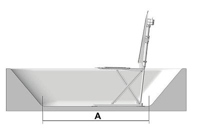 bathmaster deltis bath lift dimensions illustration