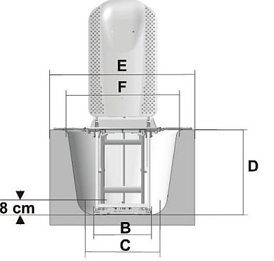 bathmaster deltis bath lift dimensions illustration