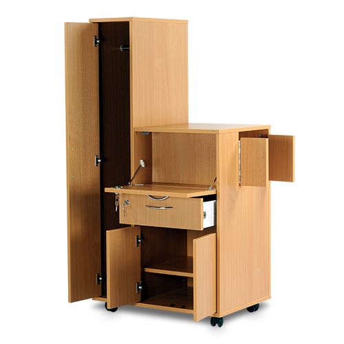 Bristol Maid Beech Bedside Cabinet With Left Hand Wardrobe