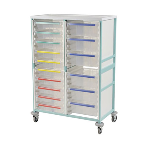 Bristol Maid Caretray Trolley with HighLevel DoubleColumn Twelve Deep