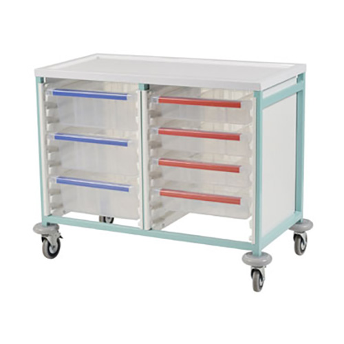 Bristol Maid LowLevel DoubleColumn Caretray Trolley with Eight