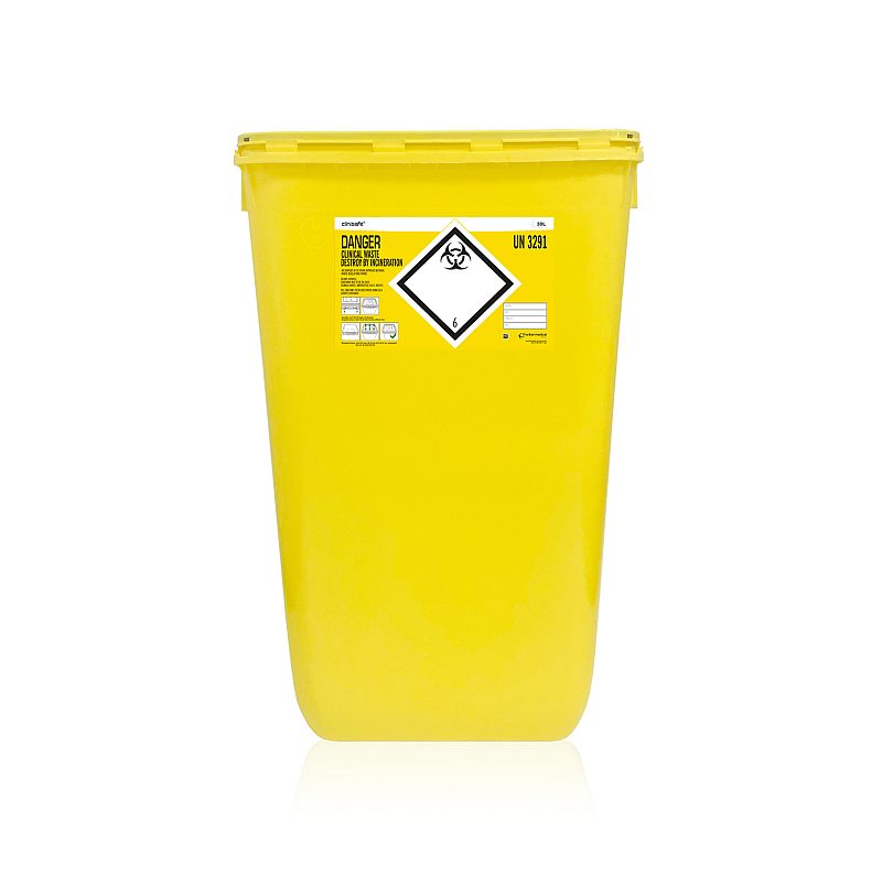 Clinisafe 60L Clinical Waste Bin 10pk MedicalSupplies.co.uk