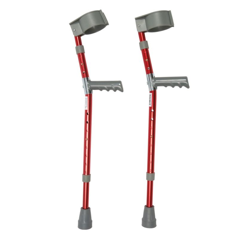 Red Aluminium Kids' Forearm Crutches MedicalSupplies.co.uk