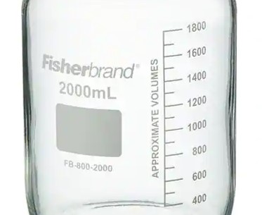 Fisherbrand 2L Reusable Glass Media Bottle with Cap is convenient and keeps chemicals safe Fisherbrand 2L Reusable Glass Media Bottle with Cap