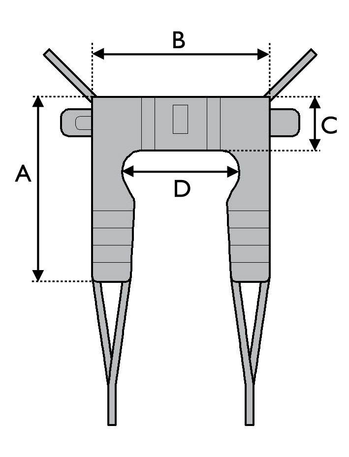 Invacare dress toileting sling sizing diagram