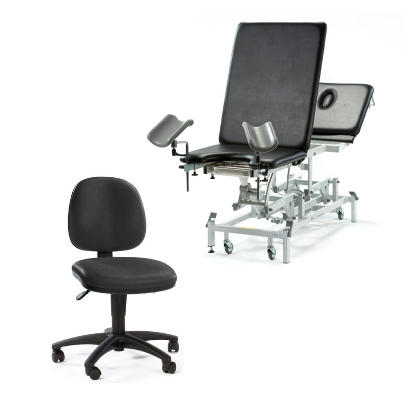 Medicare Deluxe GP Gynaecology Couch and Operator Chair MedicalSupplies.co.uk
